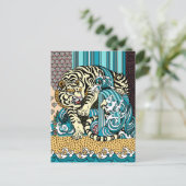 Feng Shui White Tiger Briefkaart (Staand voorkant)