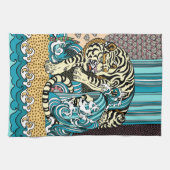 Feng Shui White Tiger Kitchen Towel Theedoek (Horizontaal)