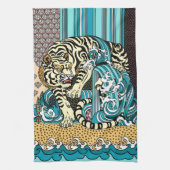 Feng Shui White Tiger Kitchen Towel Theedoek (Verticaal)