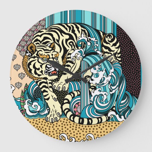 Feng Shui White Tiger Large Clock Grote Klok (Voorkant)