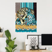 Feng Shui White Tiger Poster (Thuiskantoor)