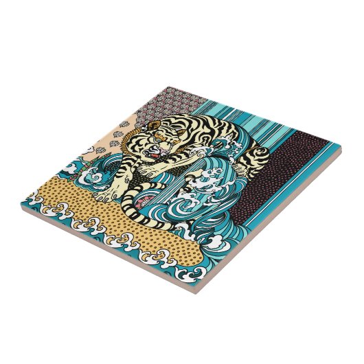 Feng Shui White Tiger Tegeltje (Zijkant)