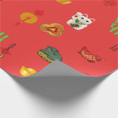 Fengshui Good Luck, Money and Abundance Symbols Cadeaupapier (Hoek)
