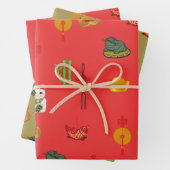 Fengshui Good Luck, Money and Abundance Symbols Inpakpapier Vel (In situ)