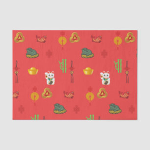 Fengshui Good Luck, Money and Abundance Symbols Tissuepapier