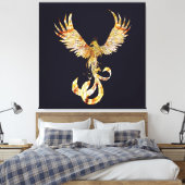 Fênix em chamas - Phoenix on fire. Canvas Afdruk (Insitu (Slaapkamer))