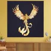 Fênix em chamas - Phoenix on fire. Canvas Afdruk (Insitu (Woonkamer))