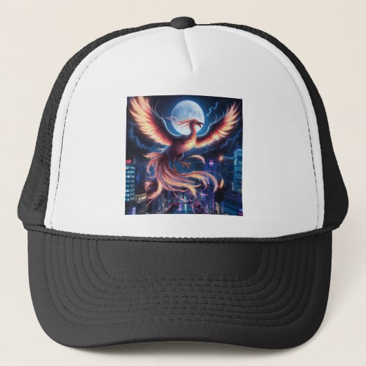 Fênix flamejante boné trucker pet (Voorkant)