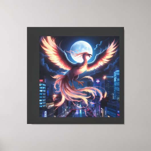 Fênix flamejante canvas afdruk (Voorkant)
