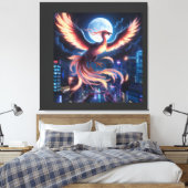 Fênix flamejante canvas afdruk (Insitu (Slaapkamer))