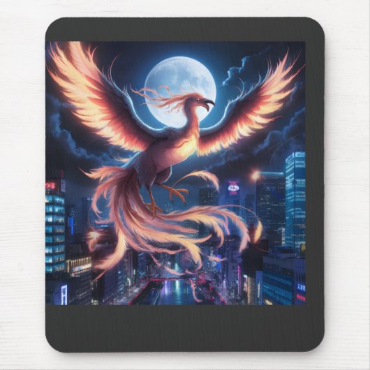 Fênix flamejante Mousepad Muismat (Voorkant)