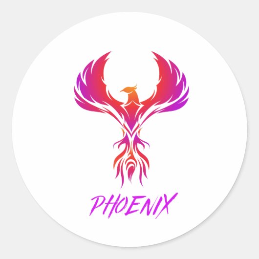fenix-rokerontwerp ronde sticker (Voorkant)