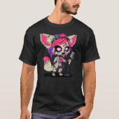 Fennec Fox 80s Pop Star Zombie T-shirt (Voorkant)