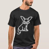 Fennec Fox Animal Badge Patch Line Art Icon Outlin T-shirt (Voorkant)