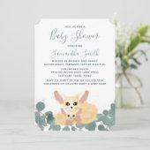 Fennec Fox Baby shower Waterverf groen Kaart (Staand voorkant)