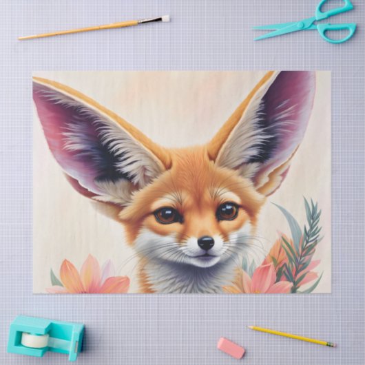 Fennec Fox Bloemenkunst Tissuepapier (Craft)