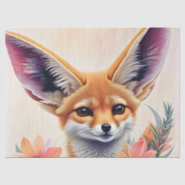 Fennec Fox Bloemenkunst Tissuepapier