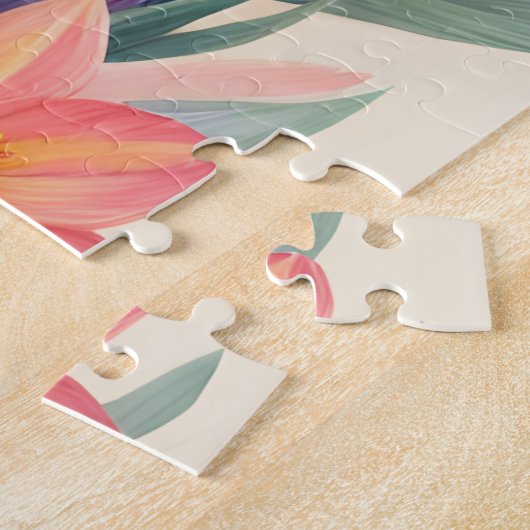 Fennec Fox bloemenportret schilderij Legpuzzel (Zijkant)