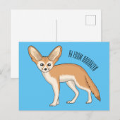 Fennec fox cartoon afbeelding briefkaart (Voorkant / Achterkant)