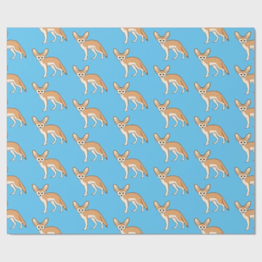 Fennec fox cartoon afbeelding cadeaupapier (Vlak)