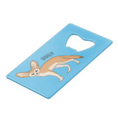 Fennec fox cartoon afbeelding creditkaart flessenopener (Voorkant Gekanteld)