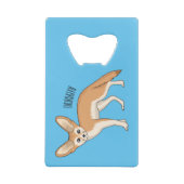 Fennec fox cartoon afbeelding creditkaart flessenopener (Achterkant)