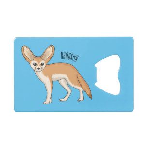 Fennec fox cartoon afbeelding creditkaart flessenopener