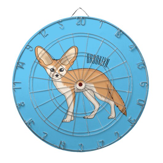 Fennec fox cartoon afbeelding dartbord (Voorkant)