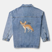 Fennec fox cartoon afbeelding denim jacket (Achterkant)