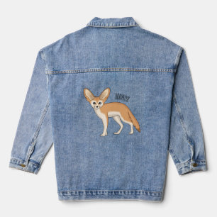 Fennec fox cartoon afbeelding denim jacket