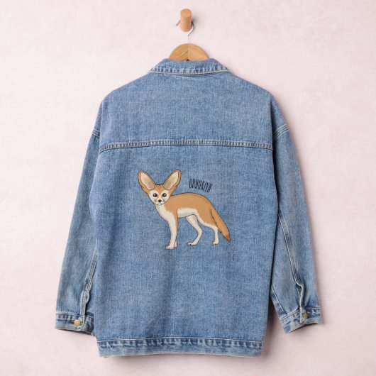 Fennec fox cartoon afbeelding denim jacket (Hangar)