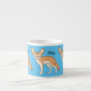 Fennec fox cartoon afbeelding espresso kop