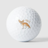 Fennec fox cartoon afbeelding golfballen (Voorkant)