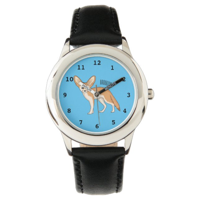Fennec fox cartoon afbeelding horloge (Voorkant)