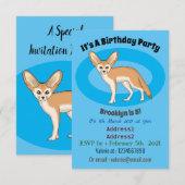 Fennec fox cartoon afbeelding kaart (Voorkant / Achterkant)