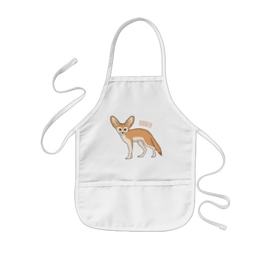 Fennec fox cartoon afbeelding kinder schort (Voorkant)