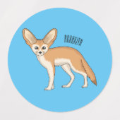 Fennec fox cartoon afbeelding labels (Design 2)