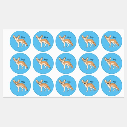 Fennec fox cartoon afbeelding labels (Vel)