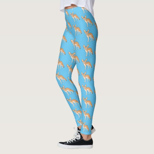 Fennec fox cartoon afbeelding leggings (Links)