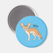 Fennec fox cartoon afbeelding magneet (Voorkant / Achterkant)