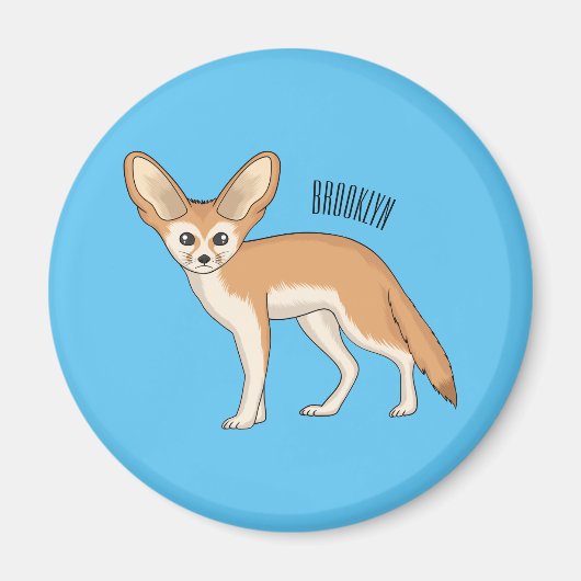Fennec fox cartoon afbeelding magneet (Voorkant)