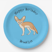 Fennec fox cartoon afbeelding papieren bordje (Voorkant)