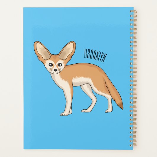 Fennec fox cartoon afbeelding planner (Achterkant)