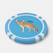Fennec fox cartoon afbeelding poker chips (Enkel)
