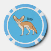 Fennec fox cartoon afbeelding poker chips (Achterkant)
