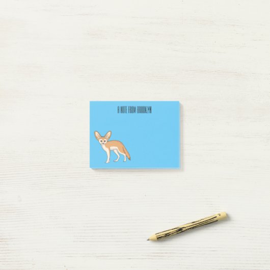 Fennec fox cartoon afbeelding post-it® notes (Op bureau)