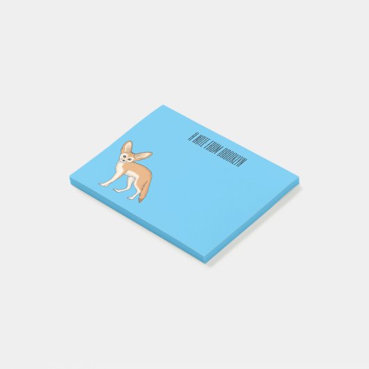 Fennec fox cartoon afbeelding post-it® notes (Schuin)