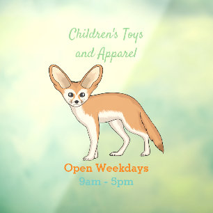 Fennec fox cartoon afbeelding raamsticker