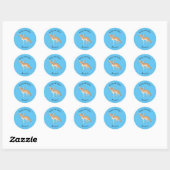 Fennec fox cartoon afbeelding ronde sticker (Vel)