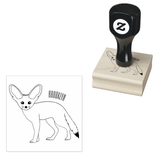 Fennec fox cartoon afbeelding rubberstempel (Gestempeld)